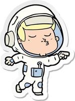 autocollant d'un astronaute confiant de dessin animé vecteur