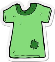 autocollant d'un vieux tee-shirt patché de dessin animé vecteur