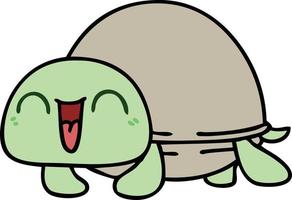 tortue de bande dessinée dessinée à la main excentrique vecteur