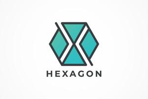 vecteur de logo hexagonal abstrait