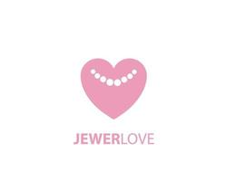 logo de conception de bijoux de collier d'amour vecteur