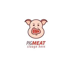 logo de conception de viande de porc vecteur
