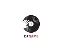 dj enregistrer le logo de la musique vecteur