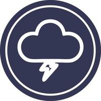 icône circulaire de nuage d'orage vecteur