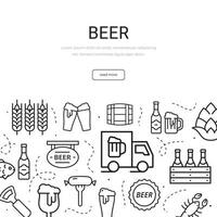 ensemble d'articles sur le thème de la bière. modèle de bannière. illustration vectorielle. vecteur