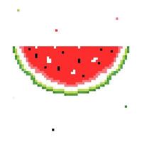 tranche de pastèque pixel, illustration vectorielle isolée vecteur