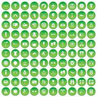 100 icônes de vie active définissent un cercle vert vecteur
