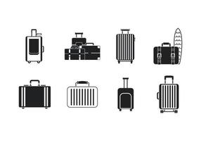 jeu d'icônes de sac de voyage, style simple vecteur