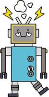dessin animé mignon robot défectueux vecteur