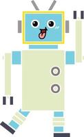 robot de dessin animé rétro couleur plate vecteur