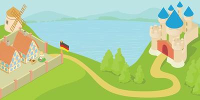 concept de paysage allemagne, style cartoon vecteur