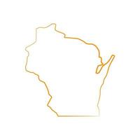 Carte du Wisconsin sur fond blanc vecteur
