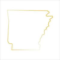 Carte de l'Arkansas sur fond blanc vecteur