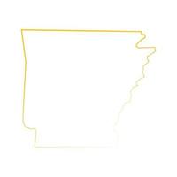 Carte de l'Arkansas sur fond blanc vecteur