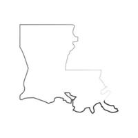 Carte de la Louisiane sur fond blanc vecteur