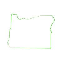 Carte de l'Oregon sur fond blanc vecteur