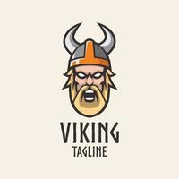 logo tête de viking vecteur