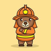 ours en peluche pompier vecteur