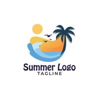 logo d'été de vacances vecteur