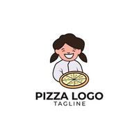 création de logo de pizza vecteur