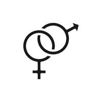 icône de genre homme et femme. vecteur de symbole de sexe masculin et féminin