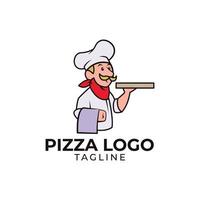 création de logo de pizza vecteur