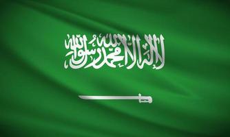 drapeau ondulé réaliste du vecteur de fond de l'arabie saoudite. vecteur de drapeau ondulé arabie saoudite