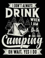 conception de t-shirt de vecteur de typographie de camping heureux, illustration, oeuvre d'art vintage