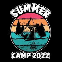 conception de t-shirt vintage de camp d'été, élément vectoriel, illustration vecteur