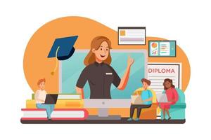 concept de programmes de certificat d'apprentissage à distance de l'éducation mondiale en ligne