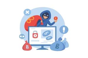 attaque de crypto-monnaie informatique vecteur