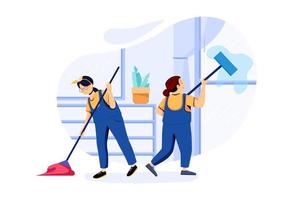 concept d'illustration de nettoyage de maison vecteur