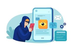 attaque de logiciel espion de téléphone vecteur