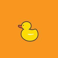 illustration de logo de canard jaune simple vecteur