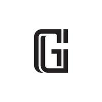 concept de conception de logo de lettre initiale g ou gg. vecteur