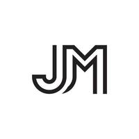 vecteur de conception de logo de lettre initiale jm ou mj.