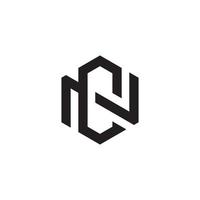 vecteur de conception de logo de lettre initiale nc ou cn.