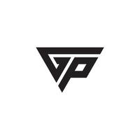 vecteur de conception de logo de lettre gp ou pg.