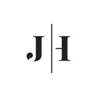 vecteur de conception de logo de lettre jh ou hj.