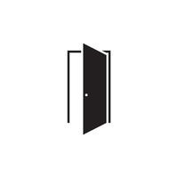 conception de logo vectoriel de porte noir. icône de la porte