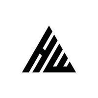 hw ou wh vecteur de conception de logo de lettre initiale.