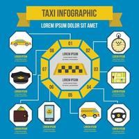concept d'infographie de taxi, style plat vecteur