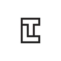 vecteur de conception de logo de lettre lt ou tl.