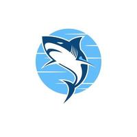 modèle de conception de logo vectoriel de mascotte de requin