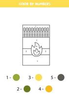 couleur des correspondances dessinées à la main par numéros. feuille de travail pour les enfants. vecteur