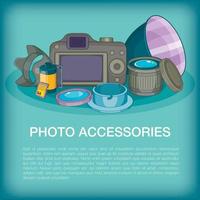 concept d'accessoires photo, style cartoon vecteur