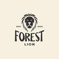 noir vintage tête lion fort logo design vecteur graphique symbole icône illustration idée créative