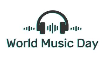 concept de la journée mondiale de la musique dans un style de dessin animé minimal vecteur