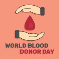 journée mondiale du donneur de sang dans un style de dessin animé minimal vecteur