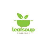 pan cuisson vert avec feuille légume logo design vecteur symbole graphique icône illustration idée créative